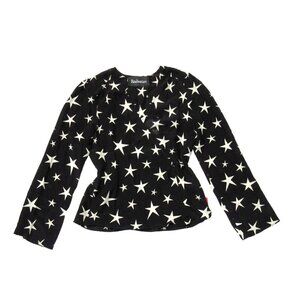 NWT Realisation Par The Bianca Top in Star Struck Tie Front Silk Crop Blouse S